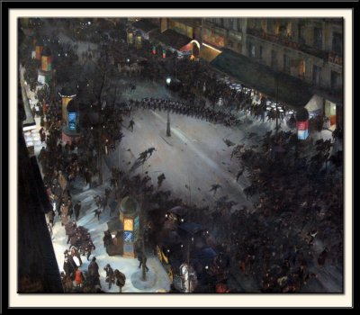 La charge, boulevard Montmartre, 1902