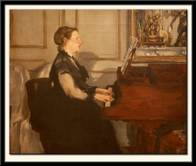 Madame Manet ( 1830-1906) au piano, vers 1867-68