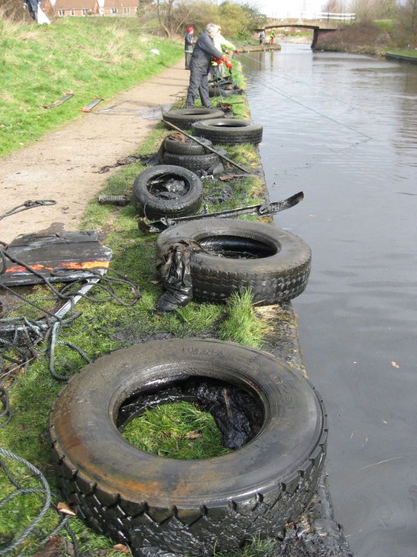 Loads of tyres outside the BE depot