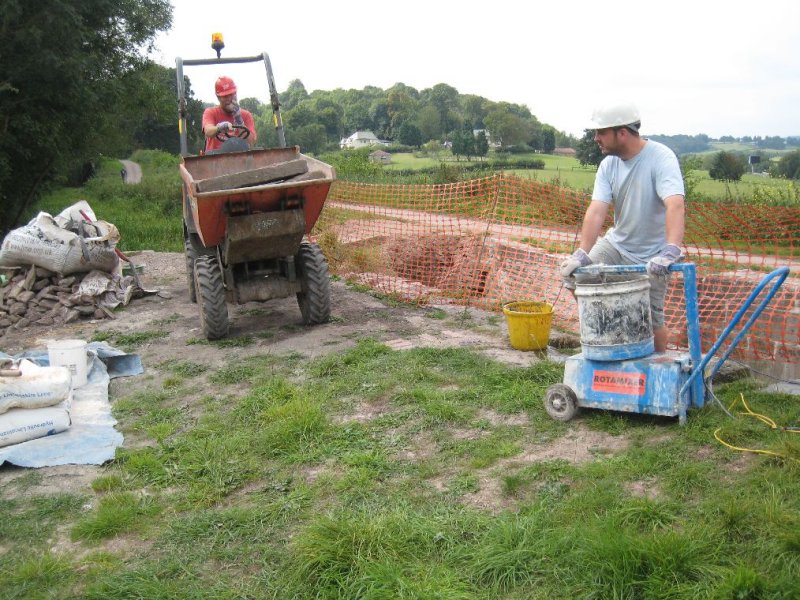 Fetching stone from the compound using the dumper