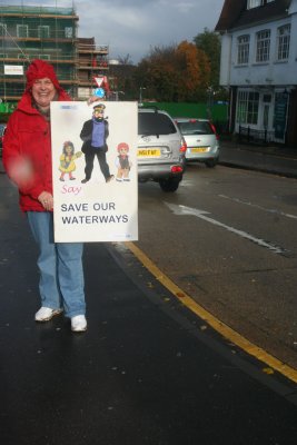 Making sure that the message got across to passing drivers ..