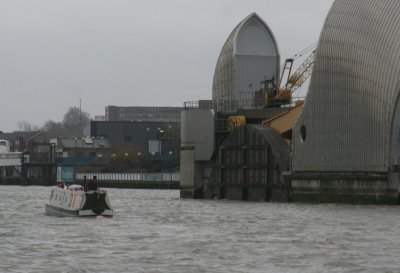 Lotus passes through the Thames Barrier