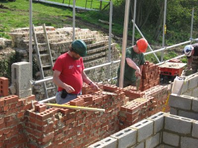 ... and bricklaying in progress