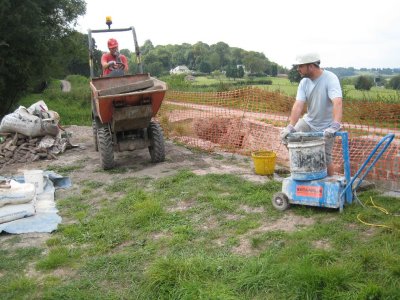 Fetching stone from the compound using the dumper