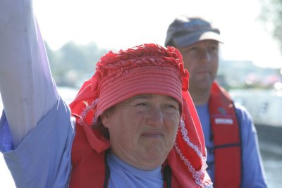 Elaine waves to her public