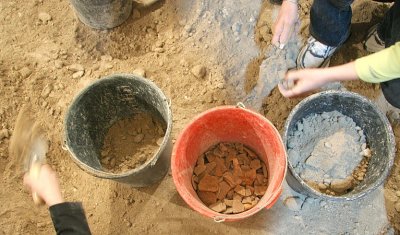 Artifacts go in the red bucket
