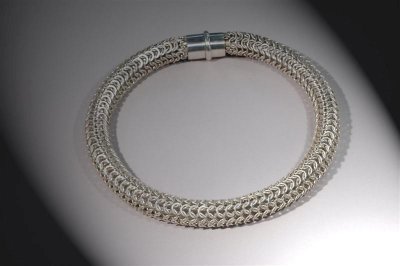 WN6 - Chainmail Choker  (over 800 handmade silver links)