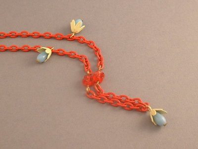 WVEB3 - Flower Bud Bracelet (on enamel chain)