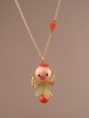 WVN1 - Cha Cha Doll Necklace (on white enamel chain)