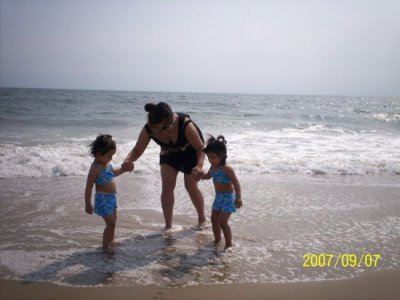 Mommy and the girls are having fun