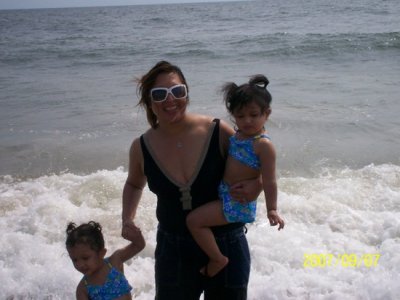 Mommy and the girls are having fun