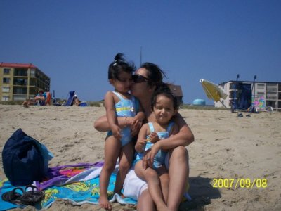 Mommy kissing the girls