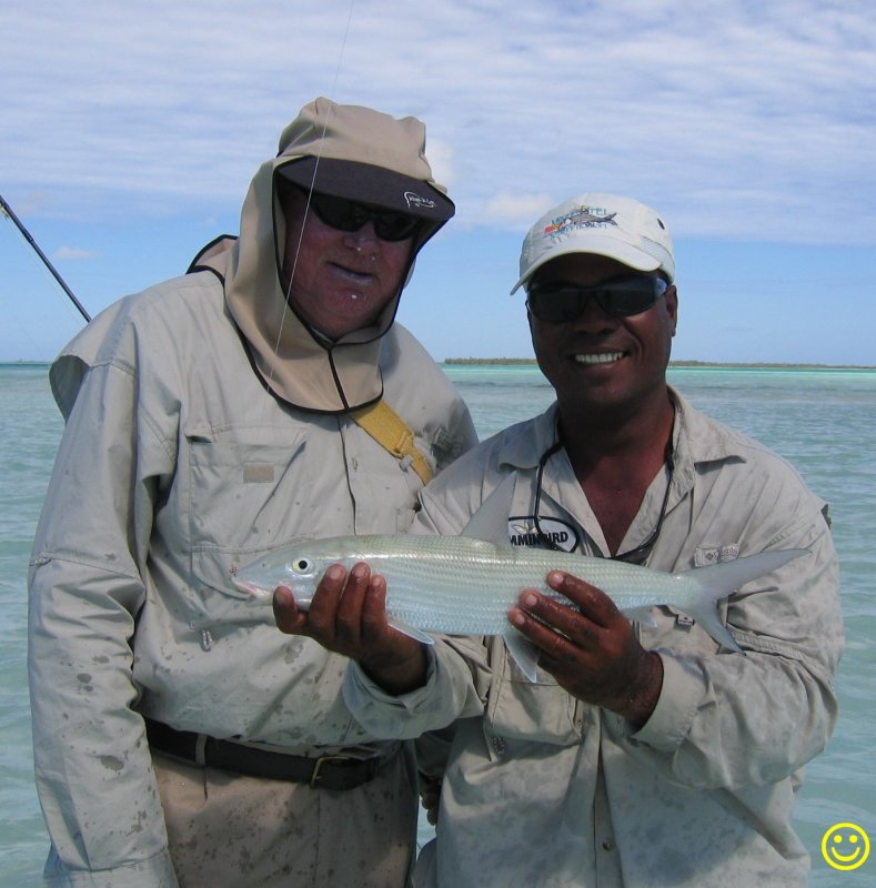 David and Russell with a Kiritimati bone