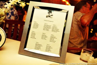 Seating Chart - Photos by Kenneth & Elaine Soong, www.justmarriedphotography.com