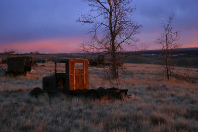 Abandoned Truck at Sunset