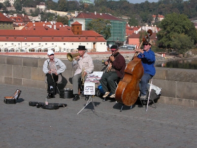 Musicians,  Charles Bridge,  Prague.
