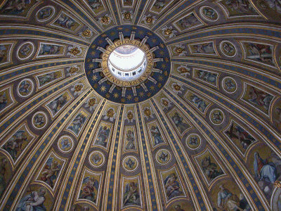 The Dome of St Peter's Basilica,  Rome.