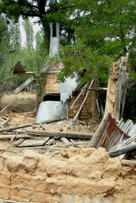 NOT MUCH REMAINS OF THE OLD HOUSE.