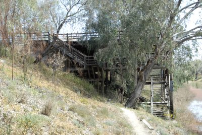 Landing stage for river steamers, Bourke, NSW