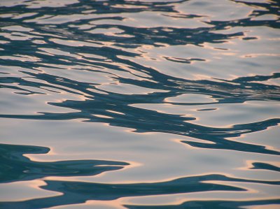 Sunset Reflected in Pool Water