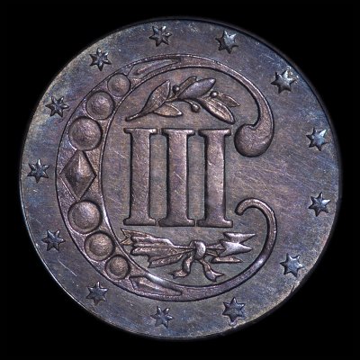1861 Three Cent SilverPCGS MS 63