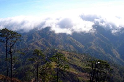 Cloud on mountain top