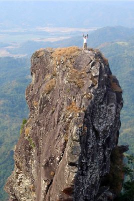 On top of the rock