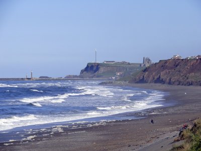 Whitby pier &  Abbey from Sandsend.
