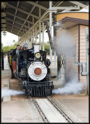 miniture actual steam train