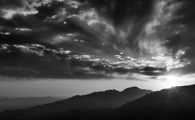 Windy Point Sunset v2 (B&W)