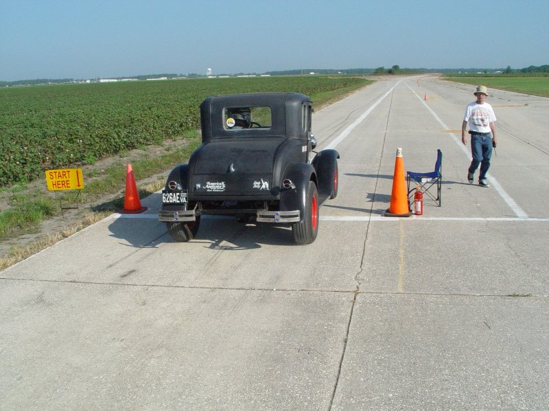 Lawson Chenoweth set two records in his Model A Ford 4 cylinder,  V4VGCC 86.959 and V4VGC 90.796