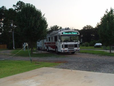 HERE IS THE CAMPSITE AT THE SHREVEPORT KOA