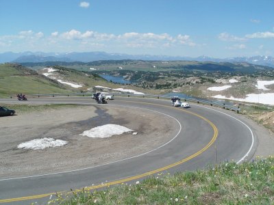 HERE IS ONE OF THE TOO MANY TO COUNT SWITCH BACKS ON BEARTOOTH PASS