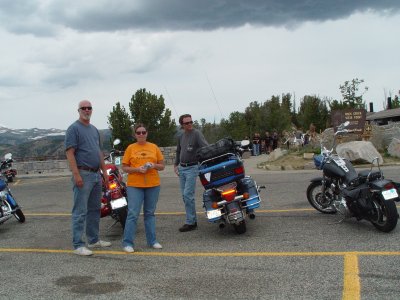 LEFT TO RIGHT, SANDY AND KAREN GEE AND JOHN FORD RODE THE BEARTOOTH HIGHWAY THE SECOND TIME WITH ME, THIS WAS ON THE WAY OVER