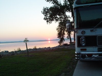 SUNSET ON THE MISSISSIPPI RIVER AT THOMPSON