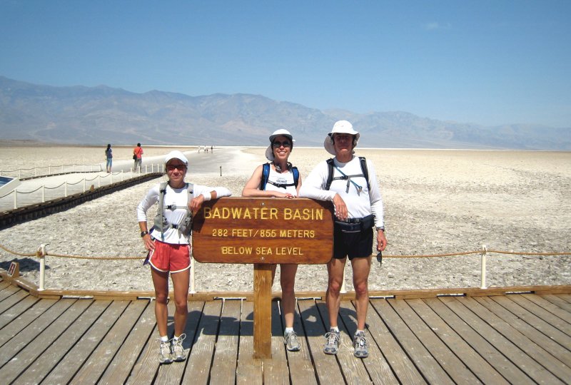 Me, Helen & Dave at the Badwater Basin, 282 feet below sea level