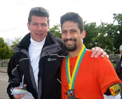 Drs. Greg Ewert (Chicago Marathon medical director) and Joe Chorley, who ran the race