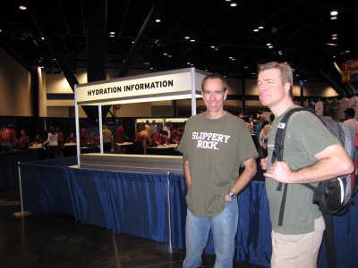 Hydration Initiative section with information and scales at the expo