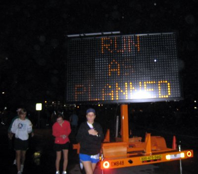 so, runners were told to run as planned
