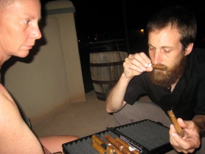 post-race pool side cigars