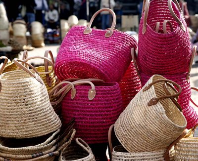 Wicker baskets in the market