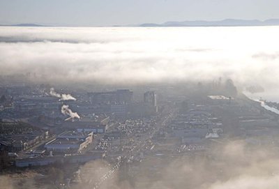 Landing in Vancouver in fog