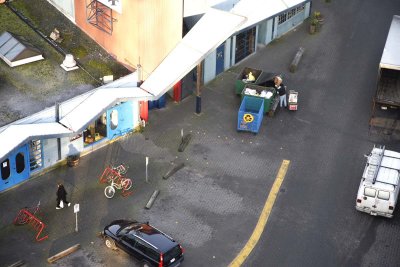 Looking down on Granville market in the morning