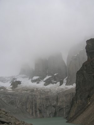 Partially obscured Torres del Paine