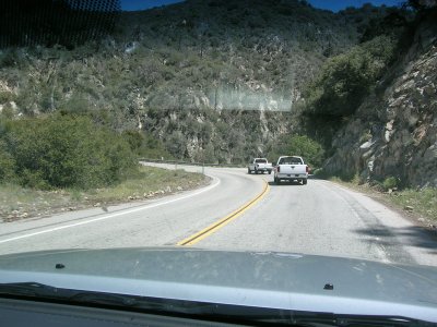 Driving up the 38 to Big Bear in a pickup parade