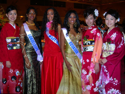 Miss Ecuador, Martinique, Gaudolupe & Japanese beauty contestants