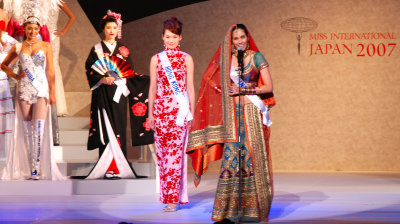 Miss India, Hong Kong, Japan, Aruba.