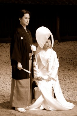 I guess it is rare to smile in a Japanese wedding photo..