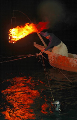 Fishing in the darkness of the night