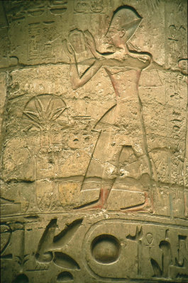 A wall scenary at The Karnak Temples